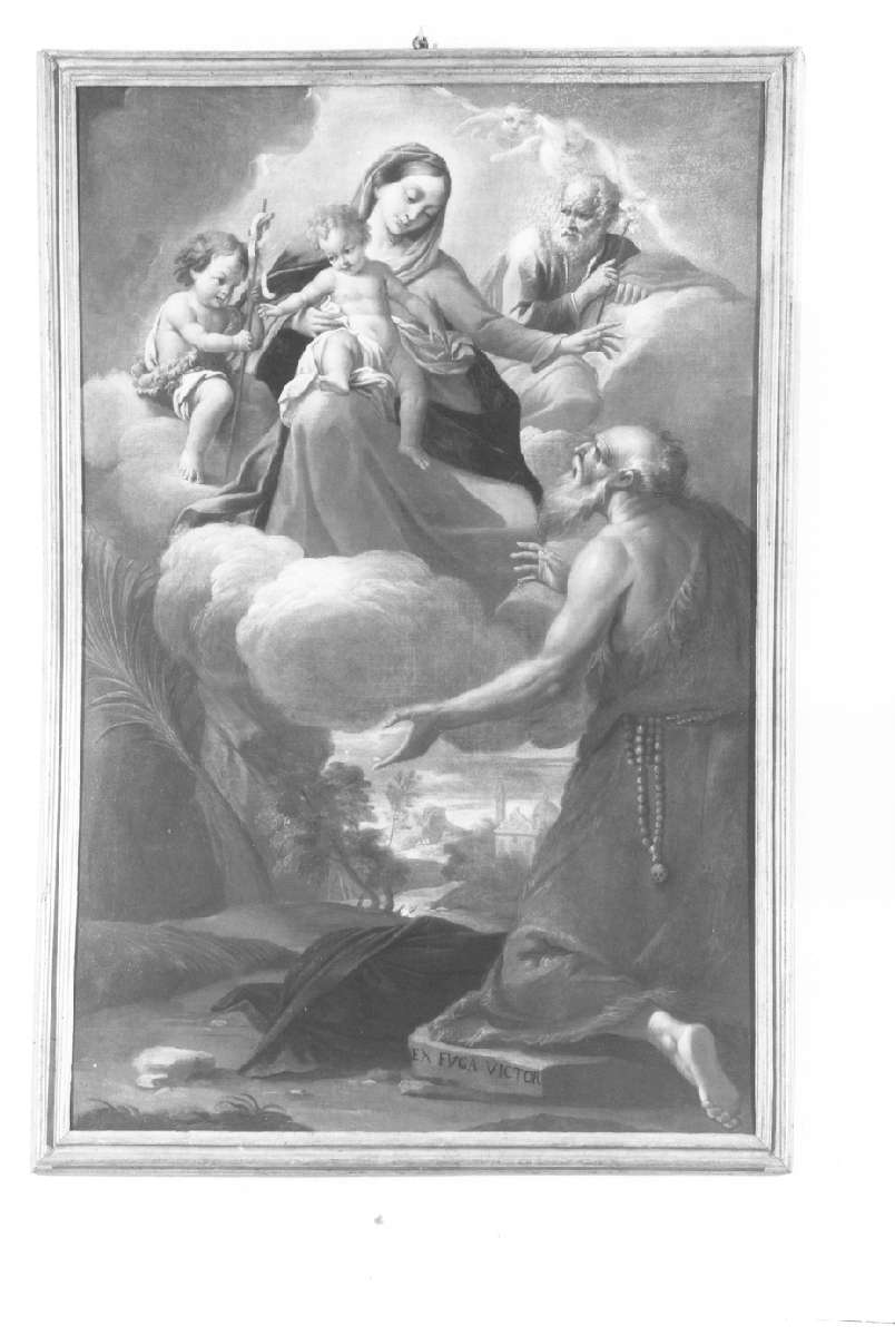 Visione di San Girolamo penitente, Madonna con Bambino, San Giuseppe, San Giovannino e San Girolamo (dipinto) di Romani Giuseppe (attribuito) (secc. XVII/ XVIII)