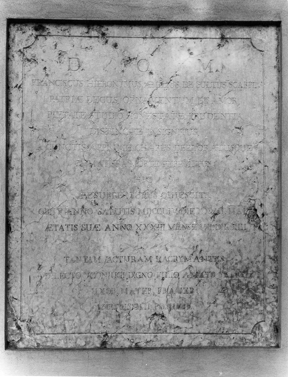 lapide tombale - manifattura emiliano-lombarda (sec. XVIII)