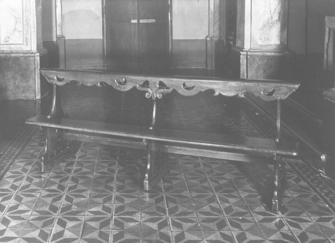 banco da chiesa, serie - manifattura emiliano-lombarda (prima metà sec. XIX)