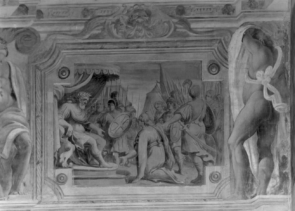Armida e Goffredo di Buglione (dipinto, elemento d'insieme) di Battistelli Pier Francesco (e aiuti) (sec. XVII)