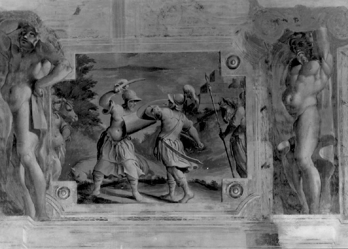 duello tra Tancredi e Germando (dipinto, elemento d'insieme) di Battistelli Pier Francesco (e aiuti) (sec. XVII)