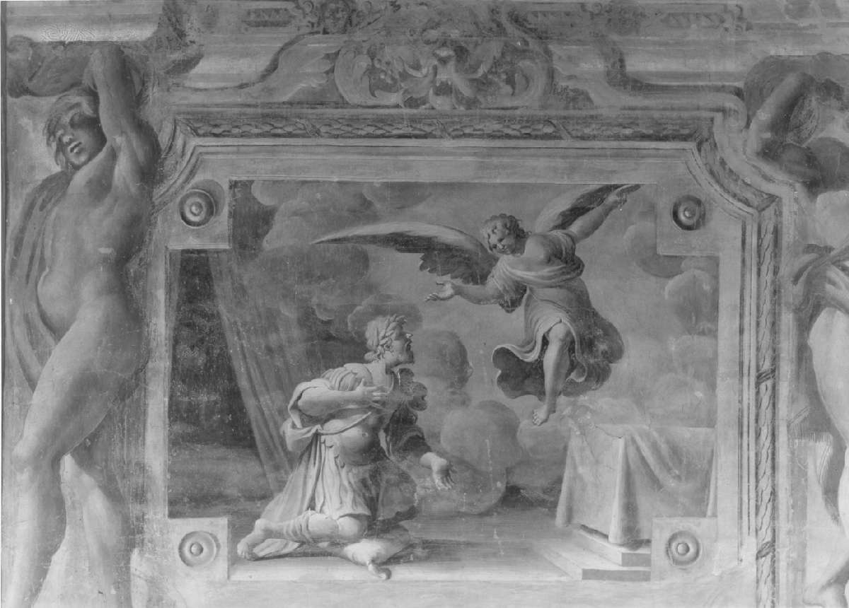 San Gabriele Arcangelo appare a Goffredo di Buglione (dipinto, elemento d'insieme) di Battistelli Pier Francesco (e aiuti) (sec. XVII)