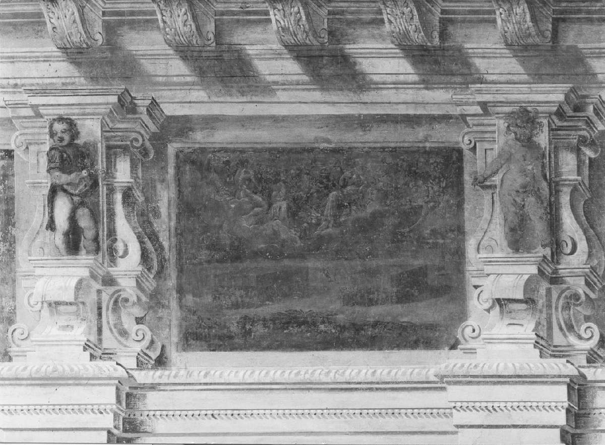 concilio degli dei (dipinto, elemento d'insieme) di Battistelli Pier Francesco (e aiuti) (sec. XVII)