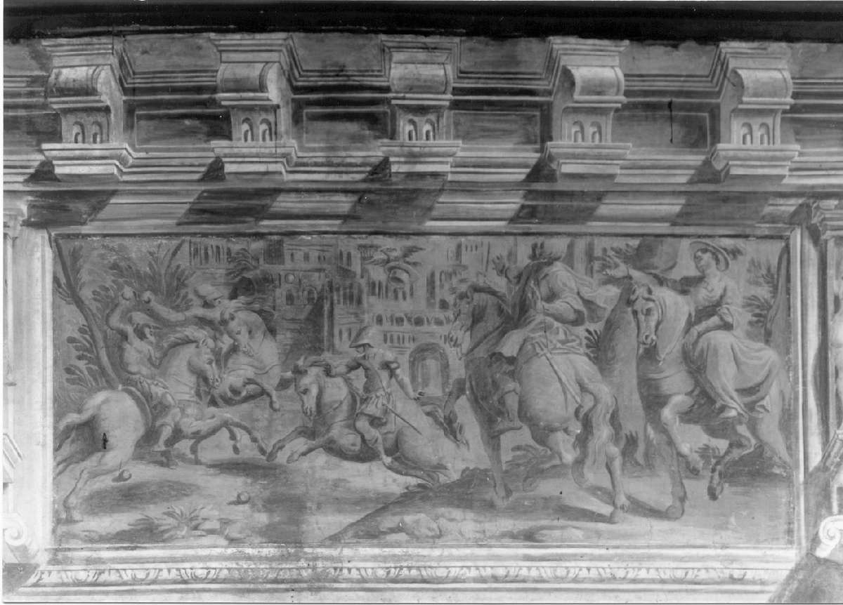 battaglia tra Romani e Sabini (dipinto, elemento d'insieme) di Battistelli Pier Francesco (e aiuti) (sec. XVII)