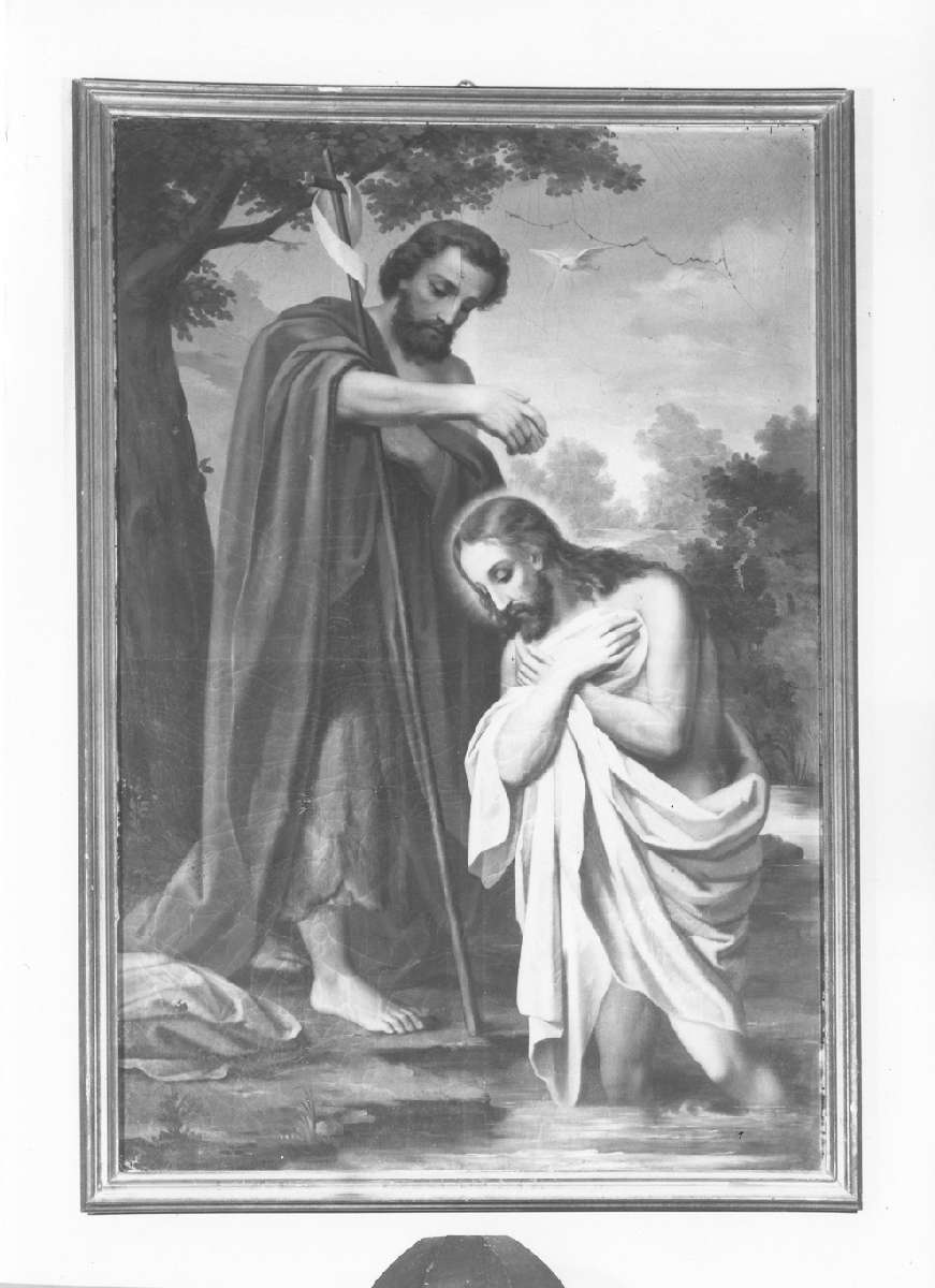 battesimo di Cristo (dipinto) - manifattura modenese (primo quarto sec. XX)