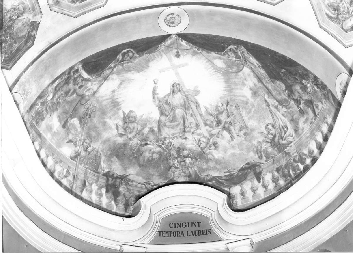 allegoria della Fede; Quattro Evangelisti; motivo decorativo a girali; angeli (dipinto, complesso decorativo) di Forti Fermo (attribuito) (fine sec. XIX)