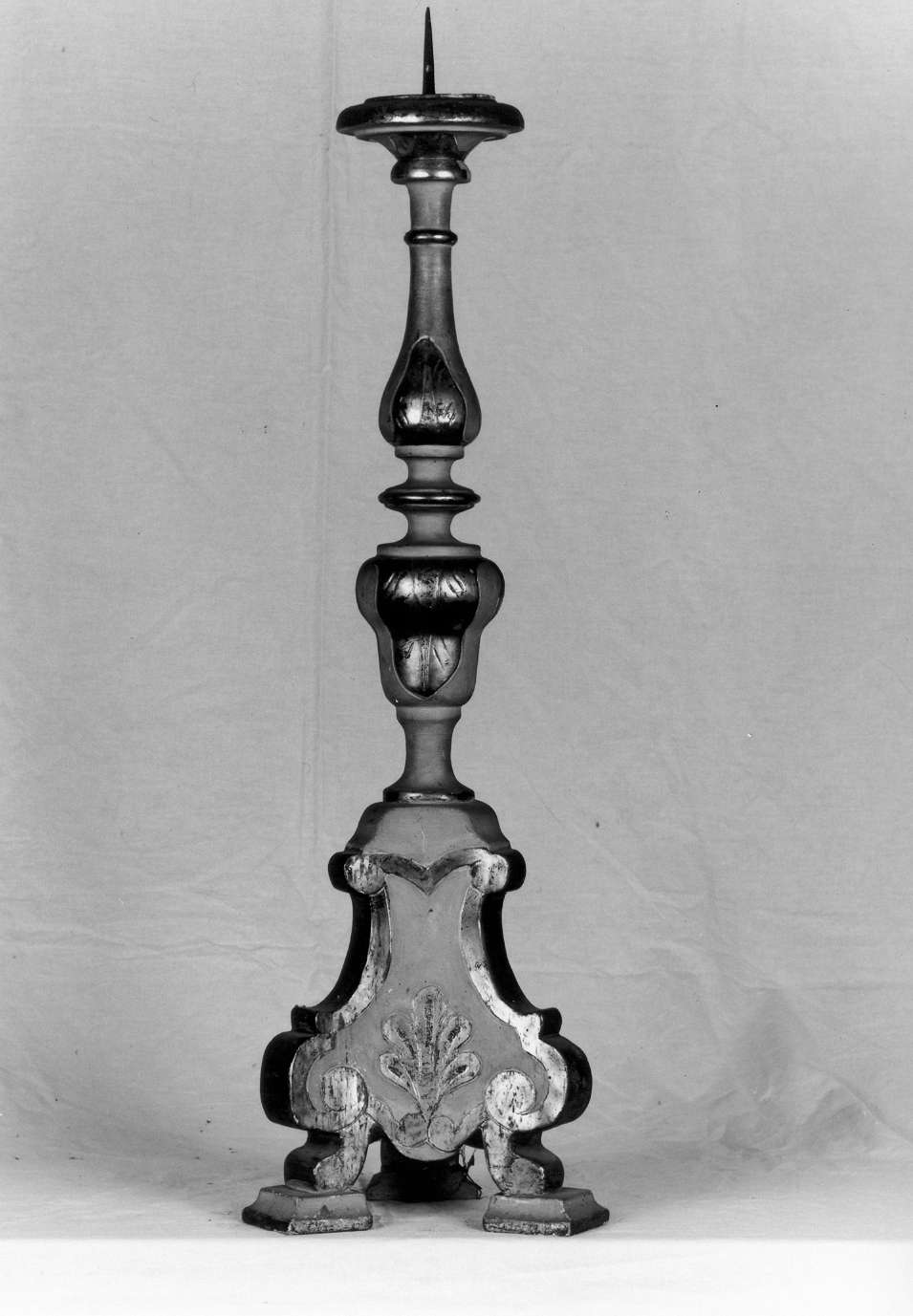 candeliere d'altare, serie - manifattura emiliana (prima metà sec. XIX)