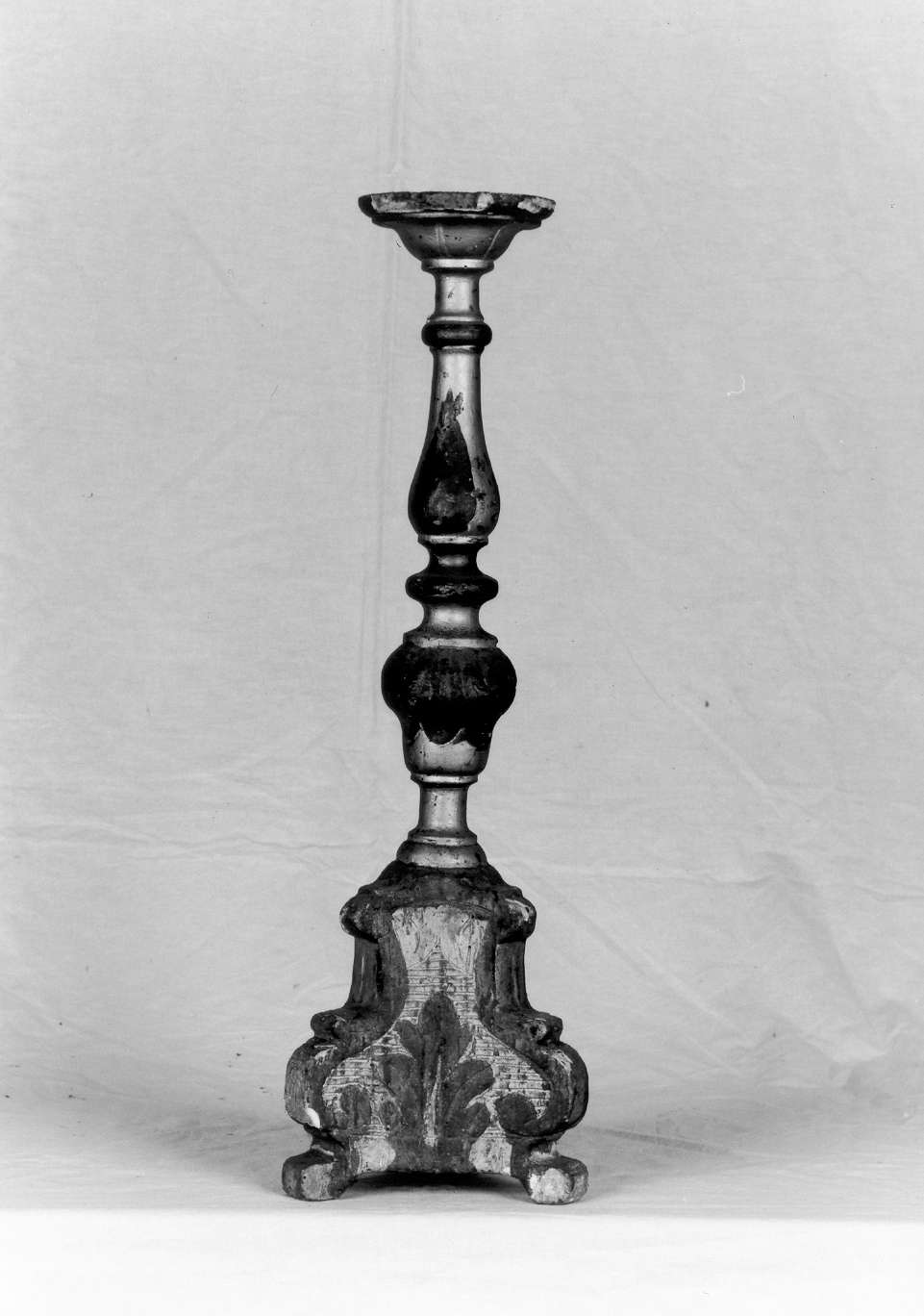 candeliere d'altare, serie - manifattura emiliana (prima metà sec. XIX)