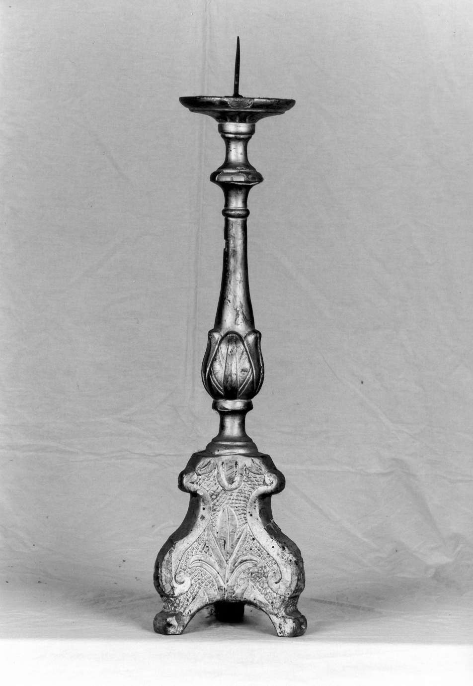 candeliere d'altare, serie - manifattura emiliana (prima metà sec. XIX)