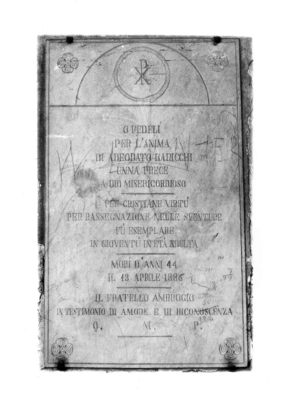 lapide commemorativa - manifattura reggiana (sec. XIX)