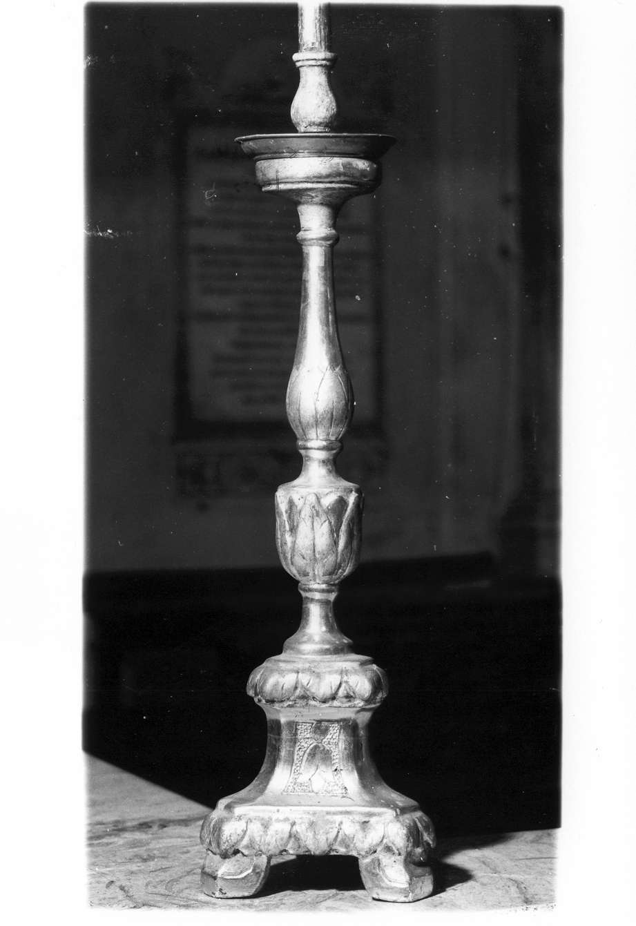 candeliere d'altare, serie - manifattura emiliana (prima metà sec. XIX)