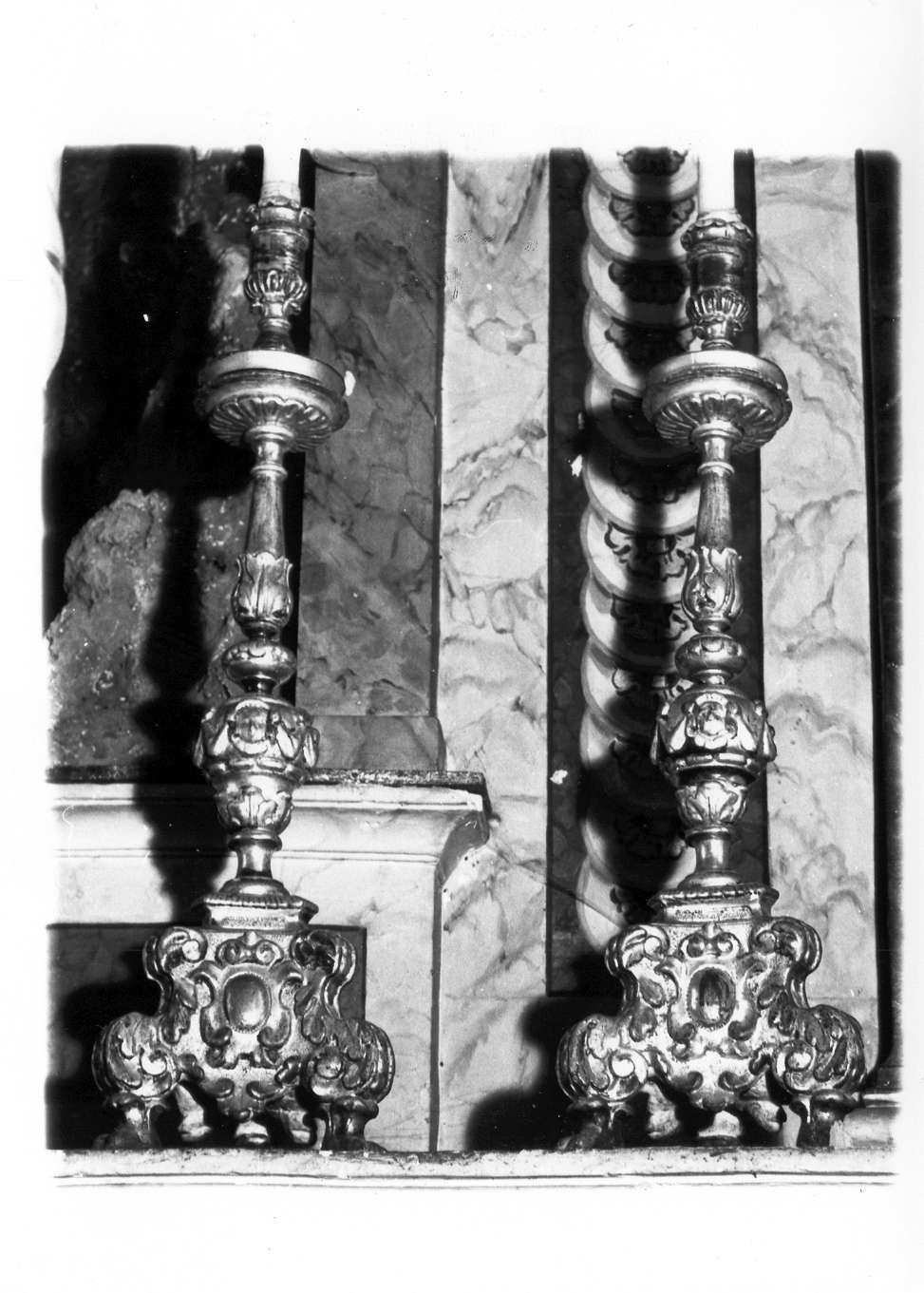 candeliere d'altare - manifattura emiliana (fine/inizio secc. XVII/ XVIII)