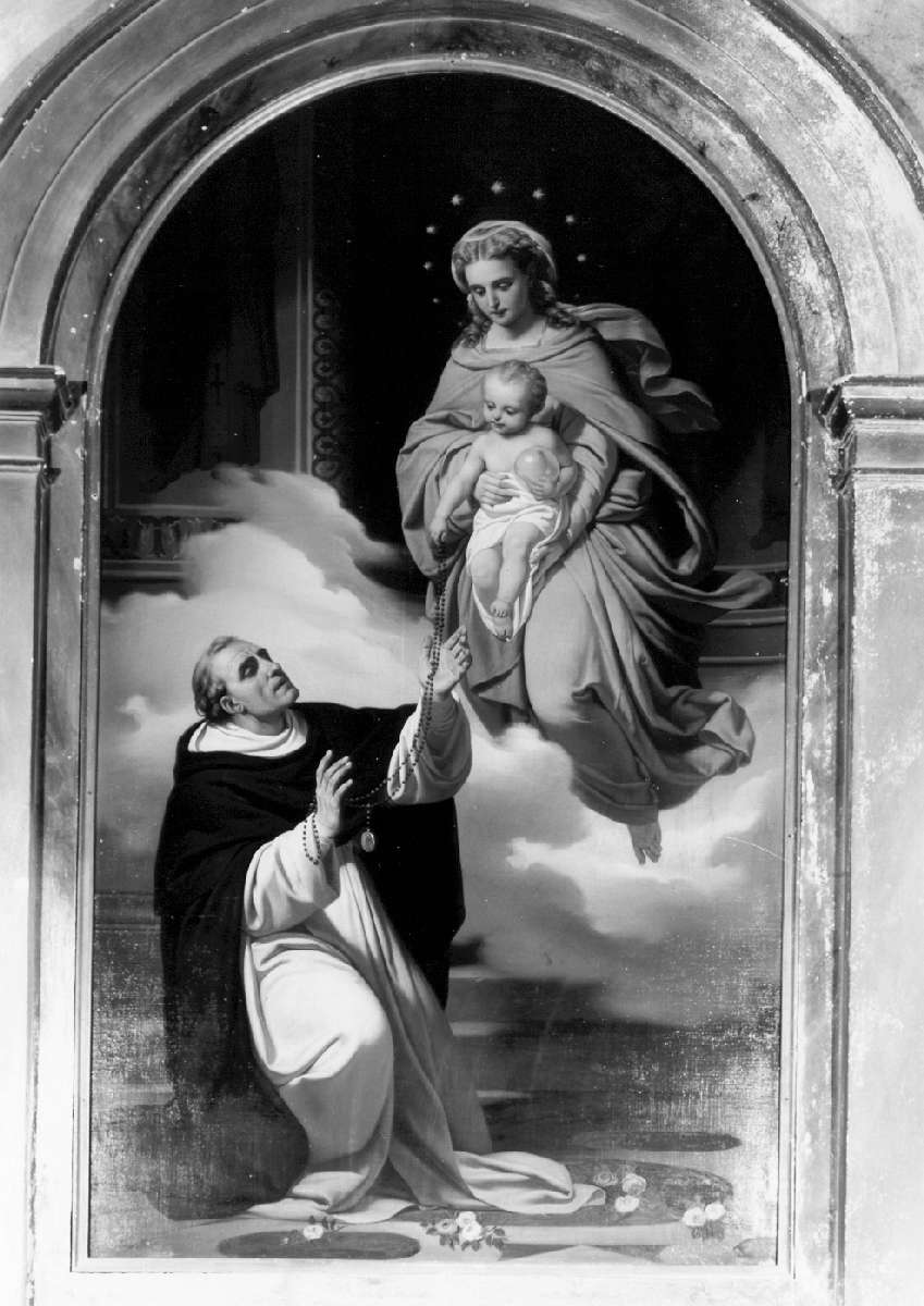Madonna del Rosario con San Domenico (dipinto) di Pellizzi Domenico (terzo quarto sec. XIX)