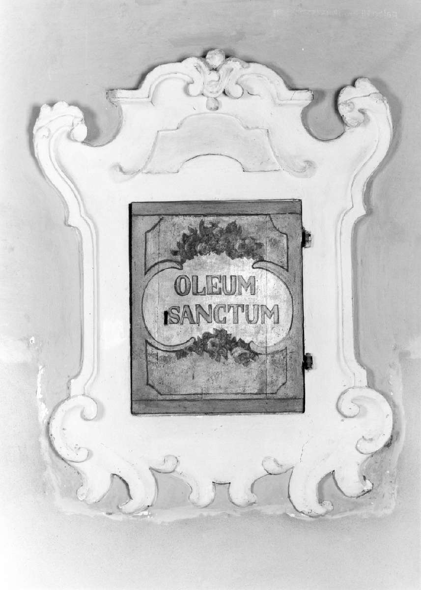 anta di armadietto per oli santi, serie - manifattura reggiana (seconda metà sec. XVIII)