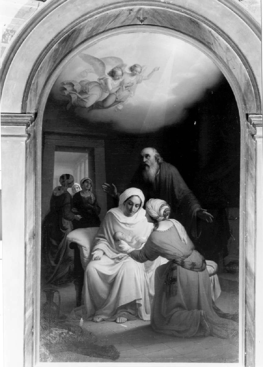nascita di Maria Vergine (dipinto) di Pellizzi Domenico (terzo quarto sec. XIX)