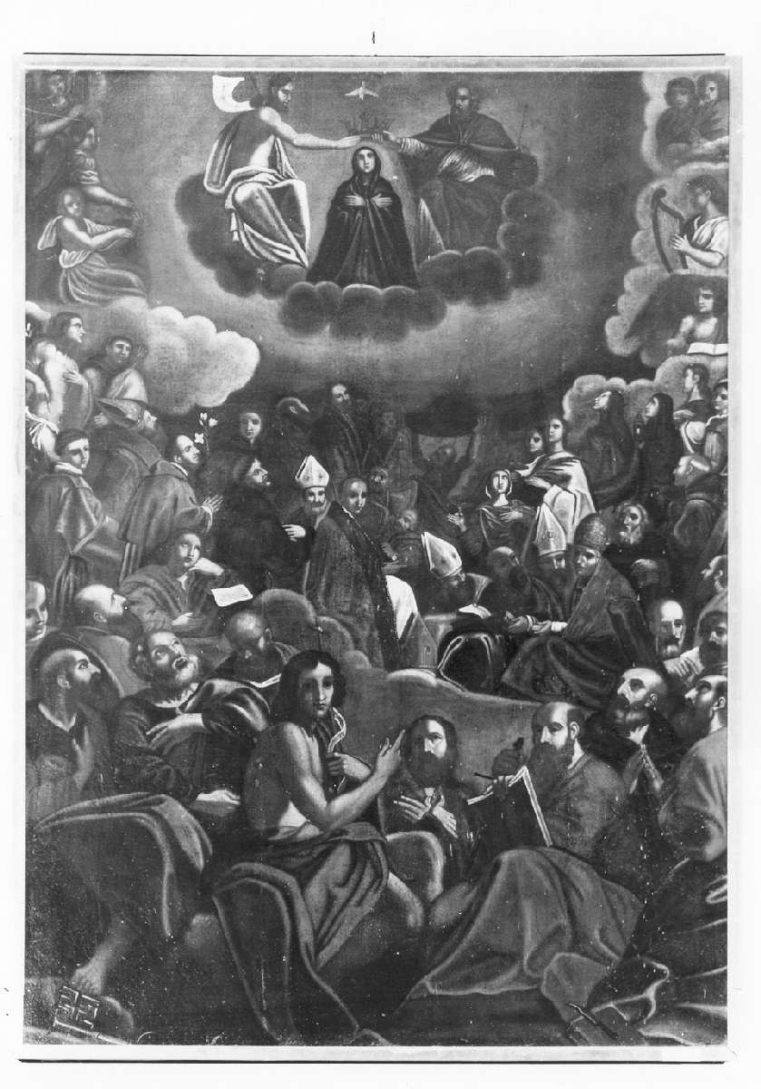 Trinità in gloria e santi (dipinto) - ambito emiliano (sec. XVII)