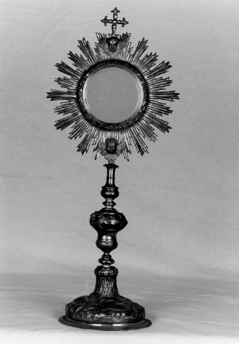 ostensorio - a raggiera - ambito modenese, ambito modenese, ambito modenese (sec. XVIII)