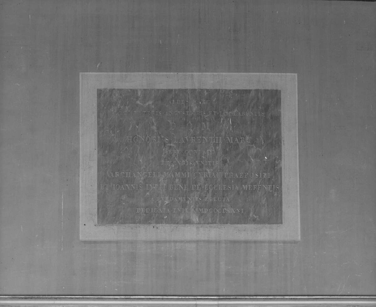 lapide documentaria - manifattura emiliana (sec. XIX)