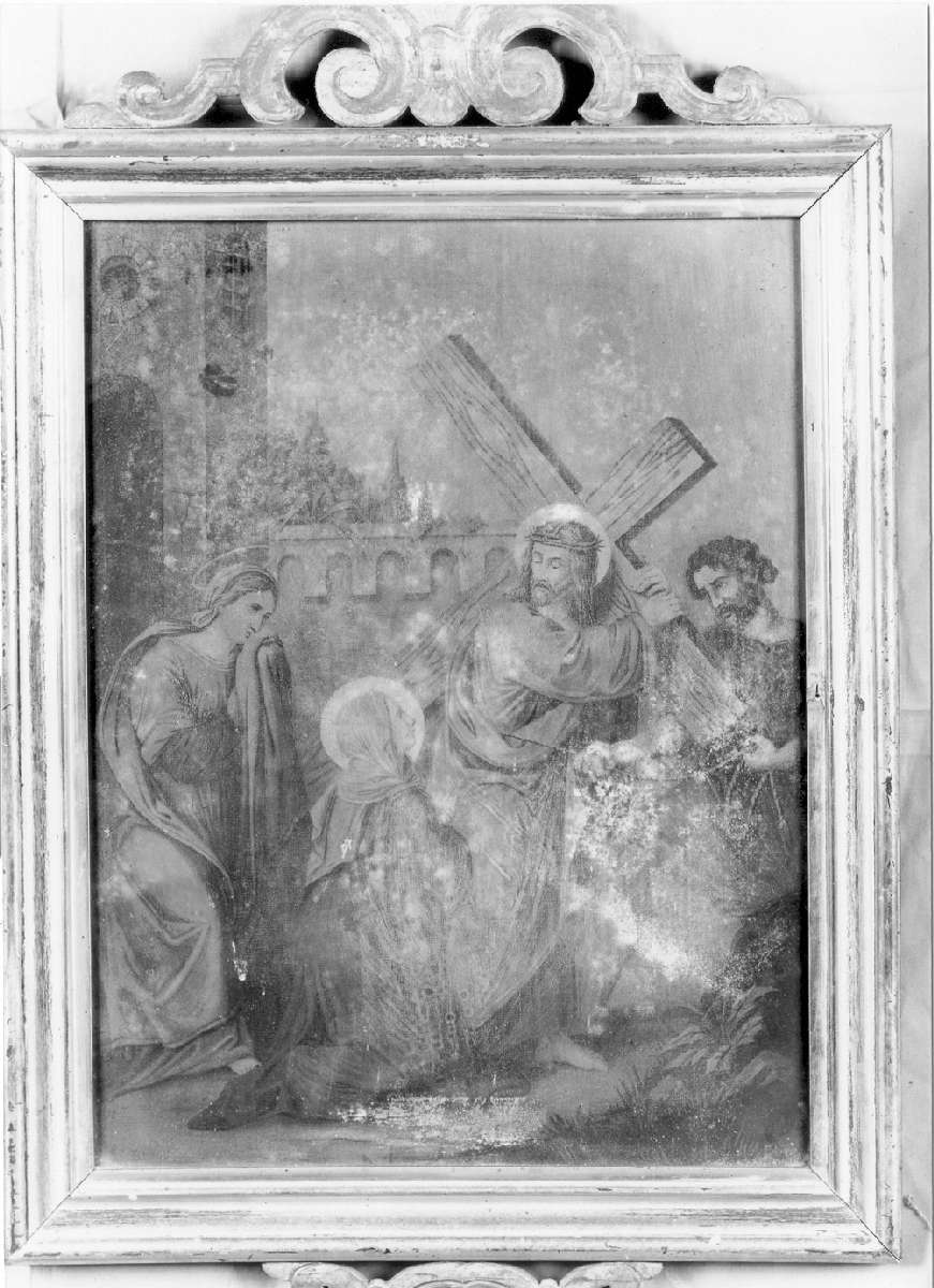 stazioni della via crucis (dipinto, ciclo) - manifattura emiliana (sec. XIX)