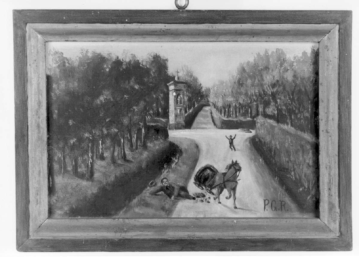 incidente di calesse (ex voto) - ambito reggiano (inizio sec. XX)