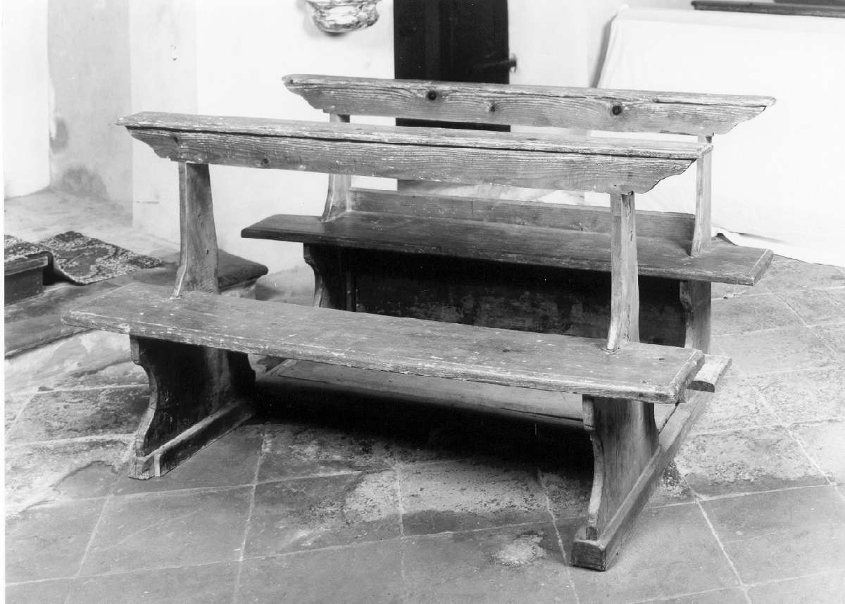 banco da chiesa, serie - manifattura reggiana (seconda metà sec. XIX)