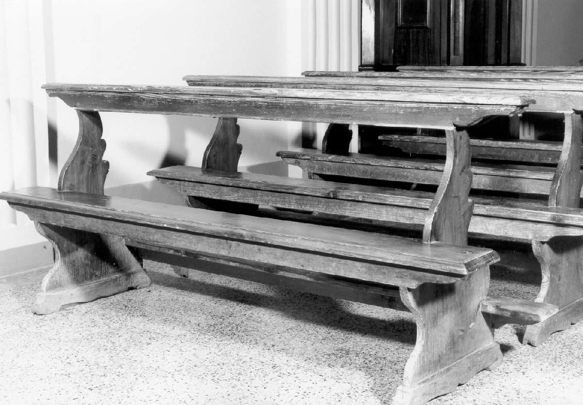 banco da chiesa, serie - manifattura reggiana (seconda metà sec. XIX)