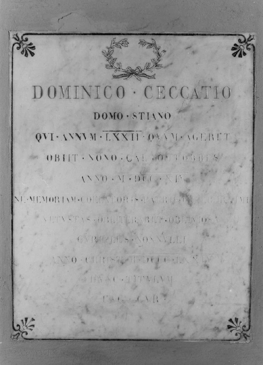 lapide commemorativa - manifattura reggiana (sec. XIX)