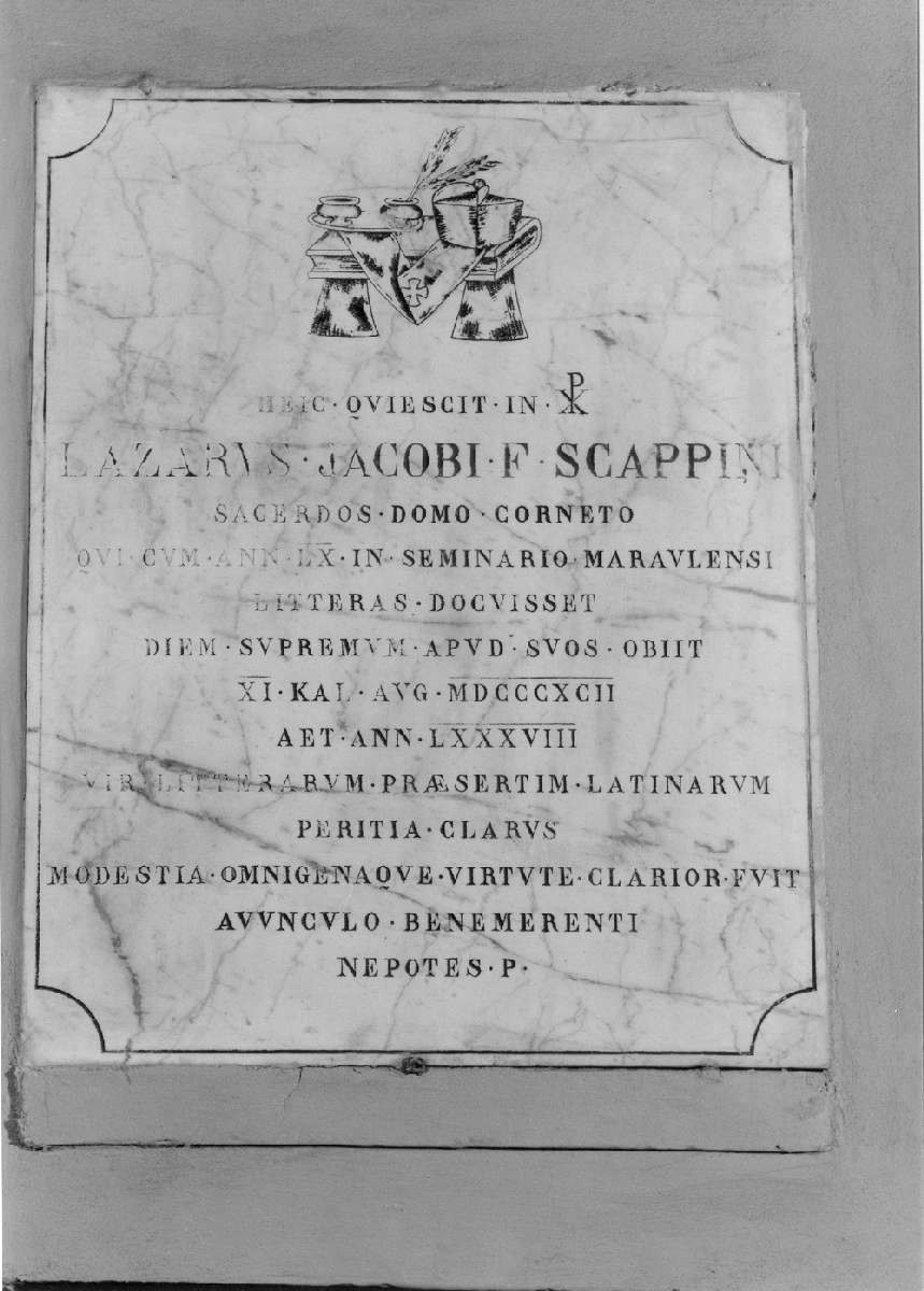 lapide tombale - manifattura reggiana (sec. XIX)