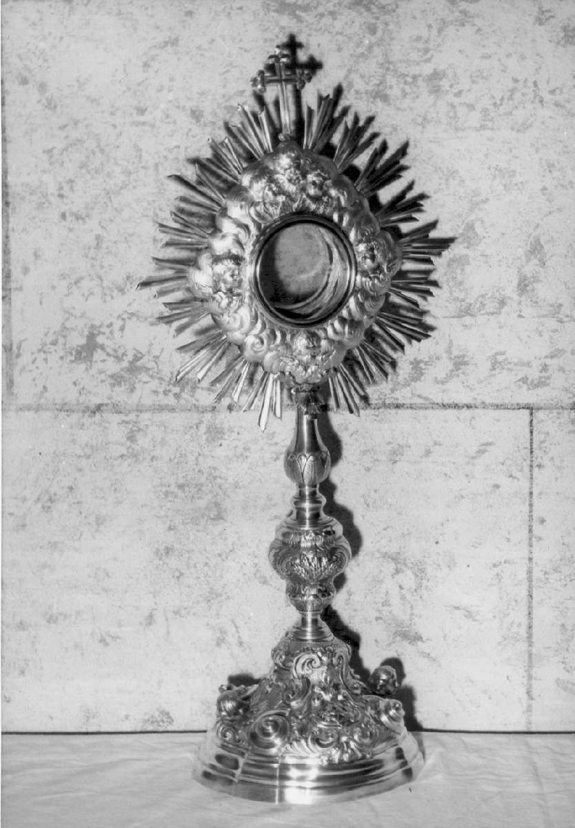 ostensorio - a raggiera - manifattura veneta (fine/inizio secc. XVIII/ XIX)