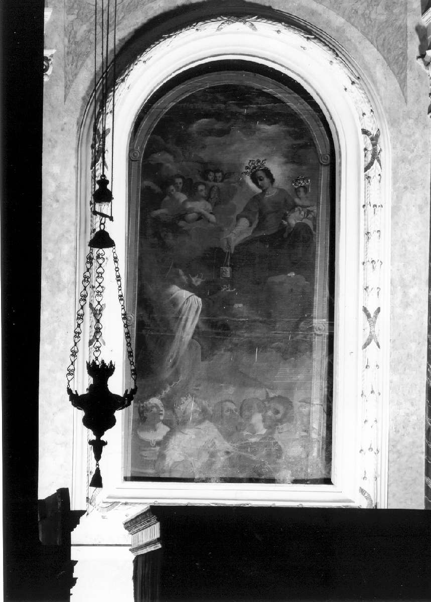 Madonna del Carmelo (cortina) - manifattura emiliana (ultimo quarto sec. XVI)