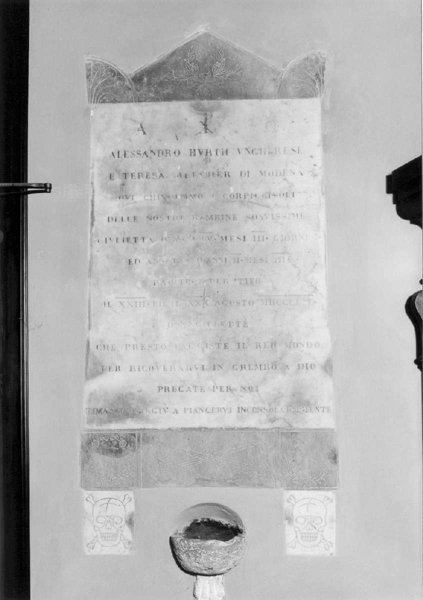 lapide tombale - manifattura modenese (sec. XIX)