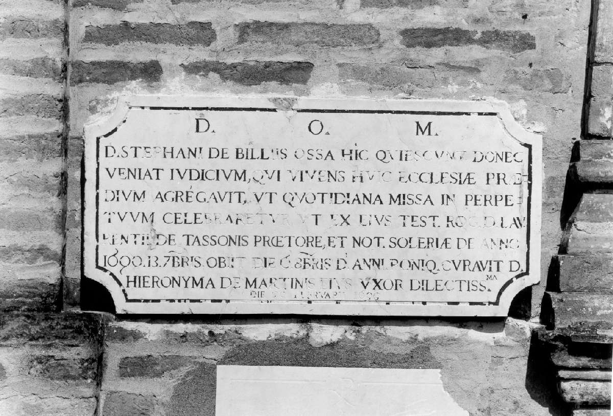 lapide documentaria - manifattura emiliana (sec. XVII)