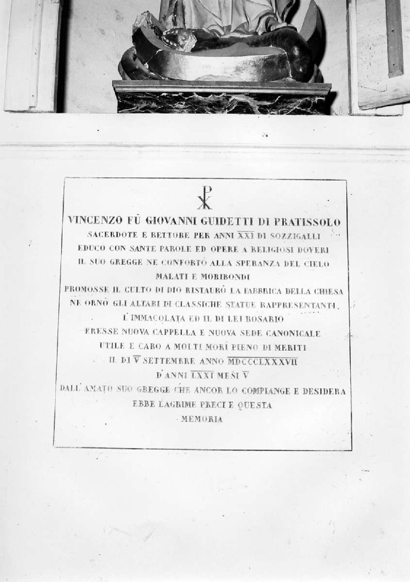 lapide commemorativa - manifattura emiliana (sec. XIX)