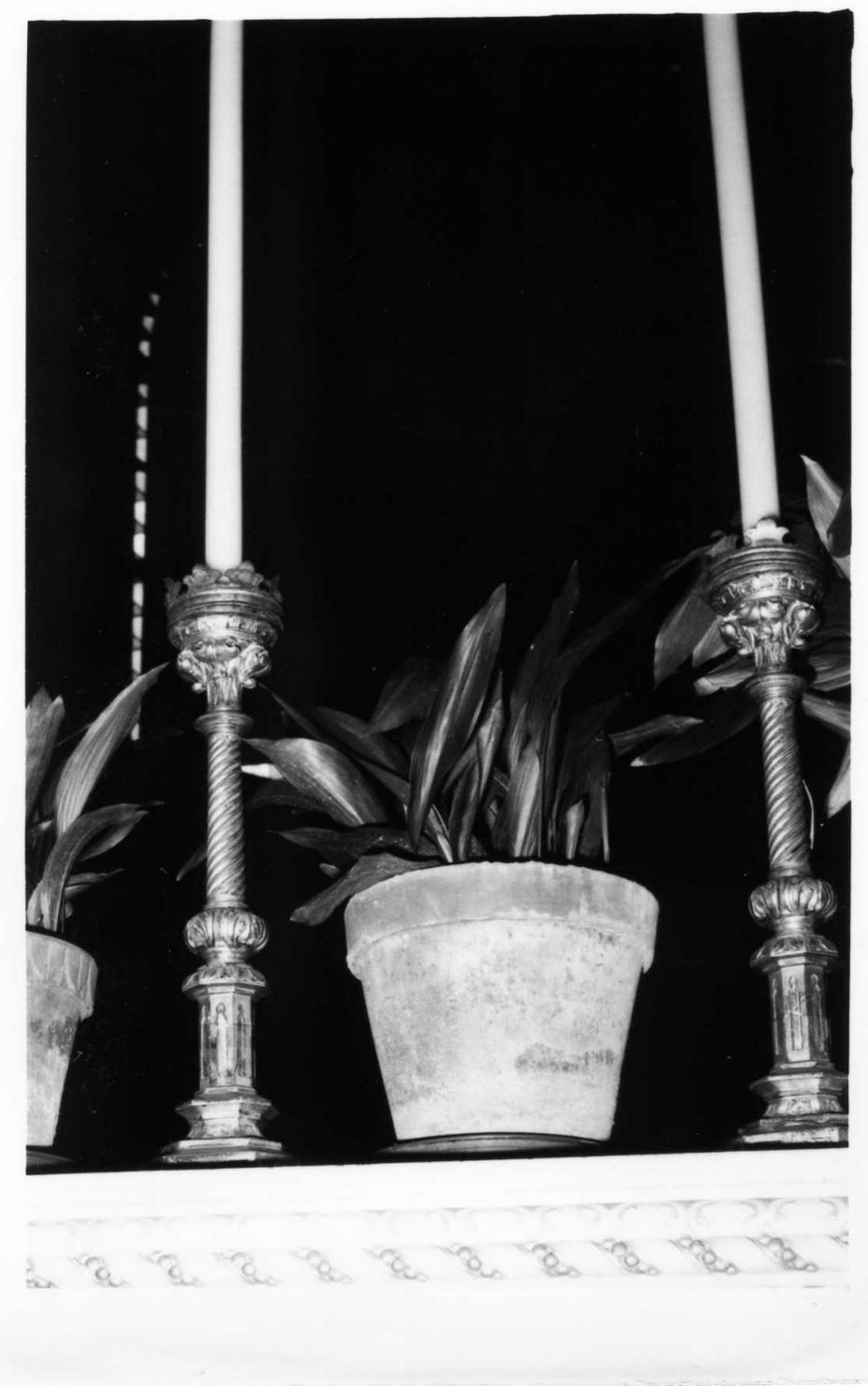 candeliere, serie - bottega modenese (fine/inizio secc. XIX/ XX)