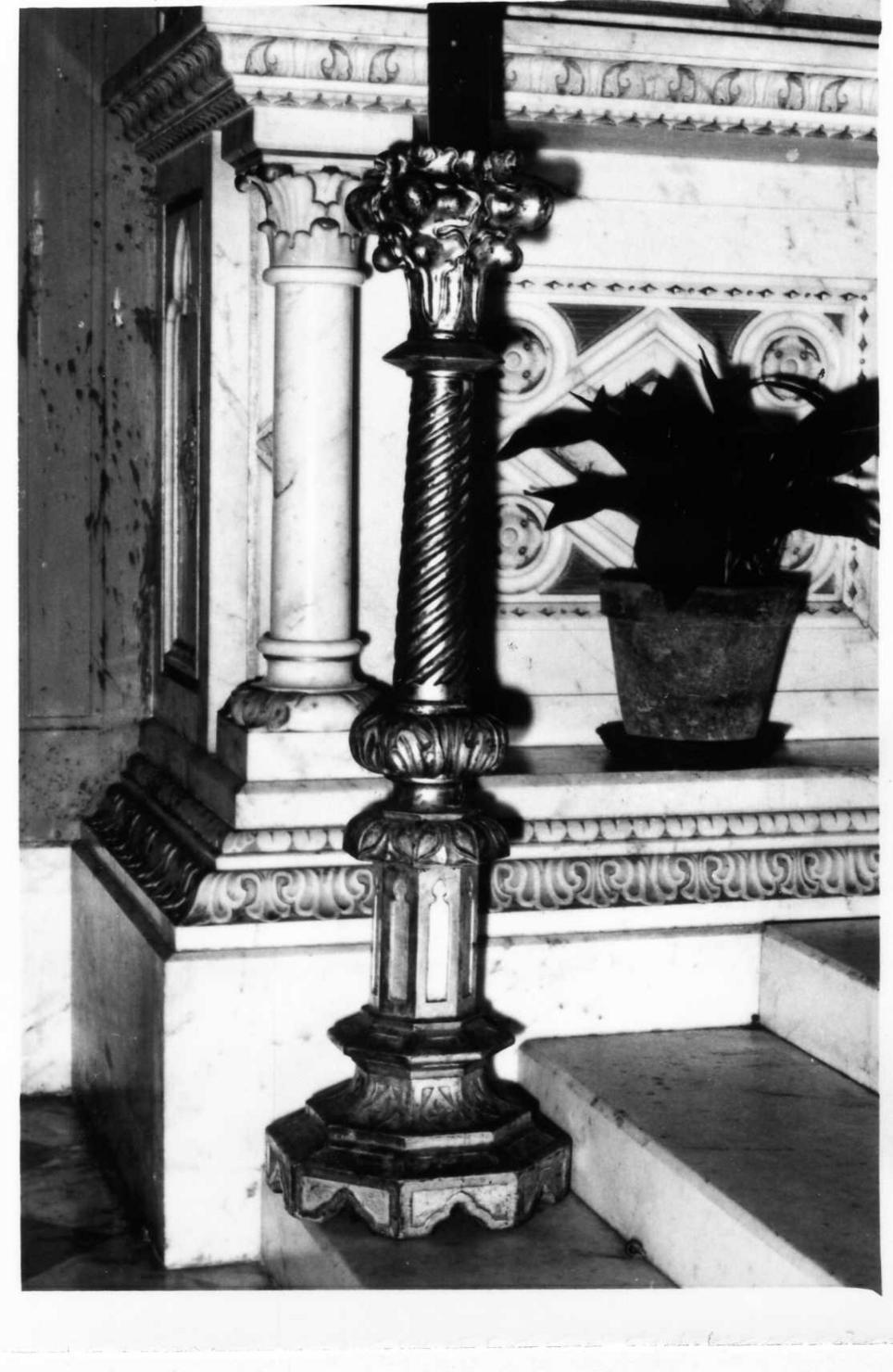 candelabro - bottega modenese (fine/inizio secc. XIX/ XX)