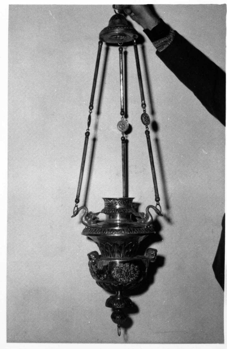 lampada pensile, serie - bottega modenese (prima metà sec. XIX)