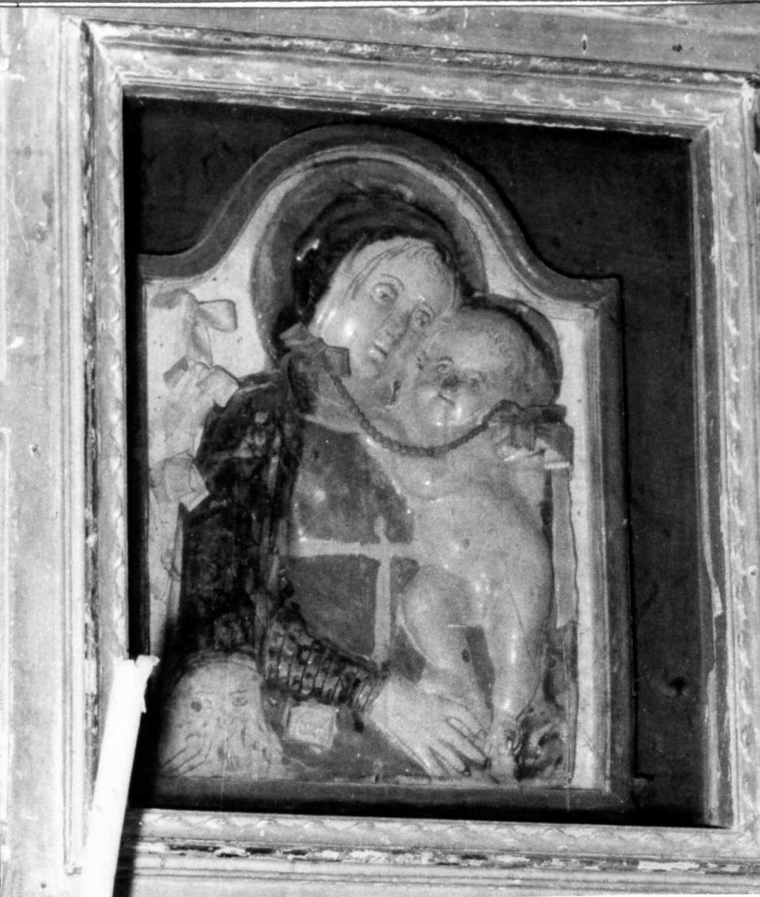 Madonna con Bambino (targa devozionale) - bottega emiliana (seconda metà sec. XVI)
