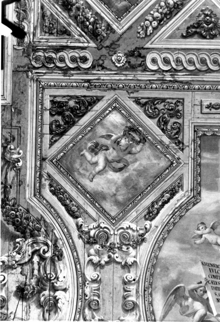 angelo con corona di alloro (dipinto) - ambito modenese (seconda metà sec. XVII)