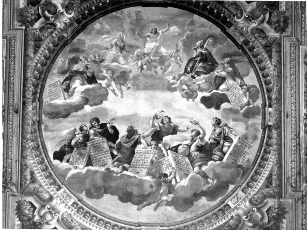 Cristo in gloria e Santi (dipinto) di Stringa Francesco (seconda metà sec. XIX)
