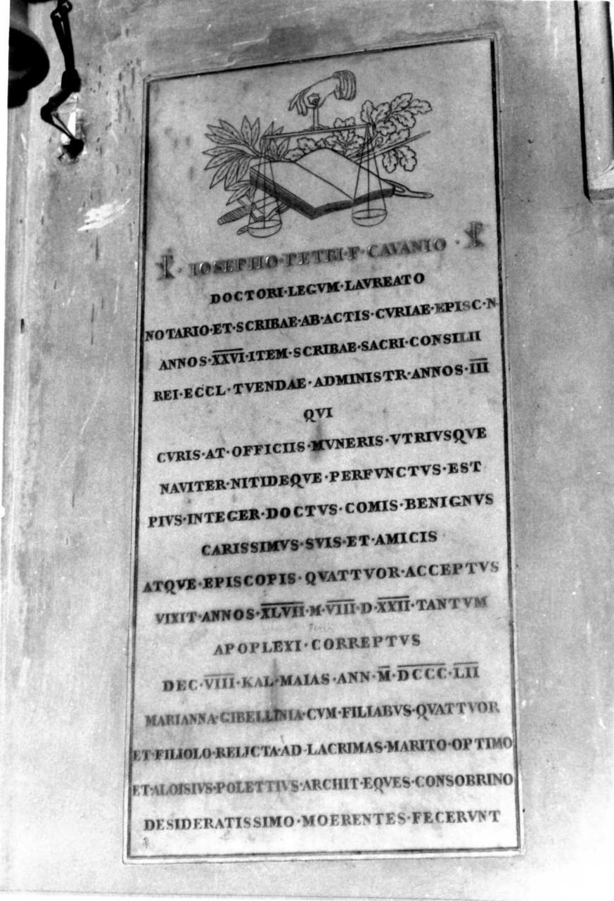 lapide tombale - bottega modenese (metà sec. XIX)