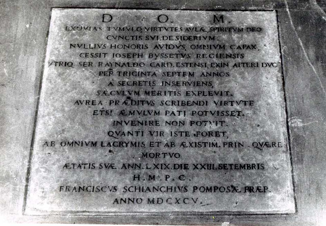 lapide tombale - bottega modenese (fine sec. XVII)