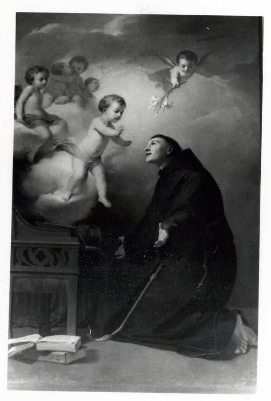 Sant'Antonio da Padova con il bambino (dipinto) di Malatesta Adeodato (metà sec. XIX)