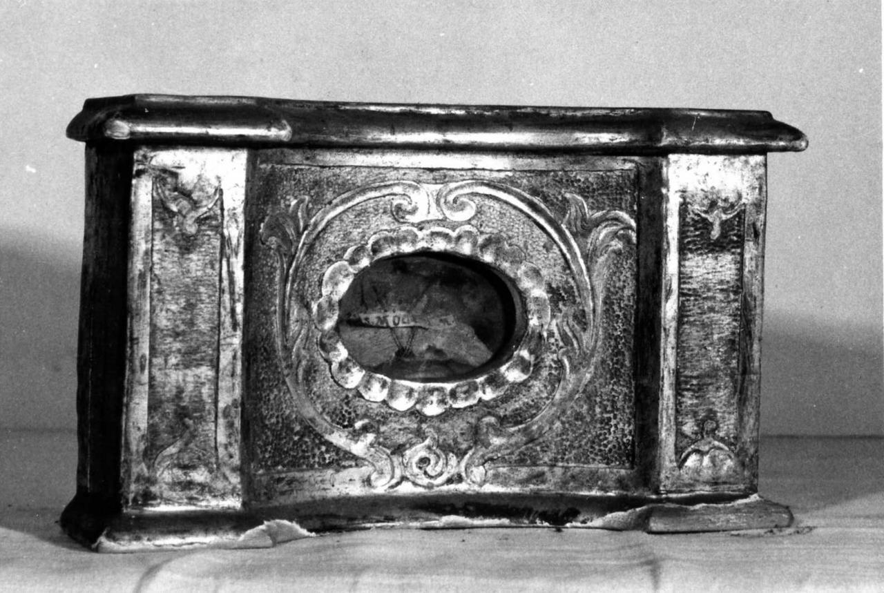 reliquiario a teca - a cofanetto, serie - bottega modenese (seconda metà sec. XVIII)