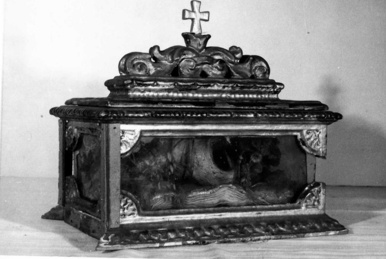 reliquiario a teca - a cassetta - bottega modenese (seconda metà sec. XVII)