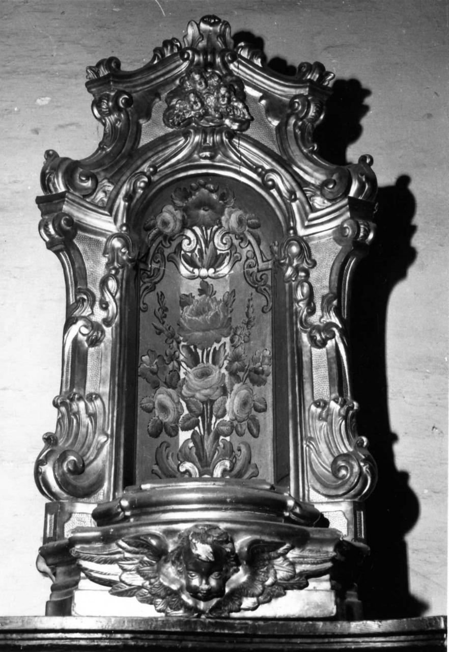 tronetto per esposizione eucaristica - a edicola - bottega emiliana (seconda metà sec. XVIII)