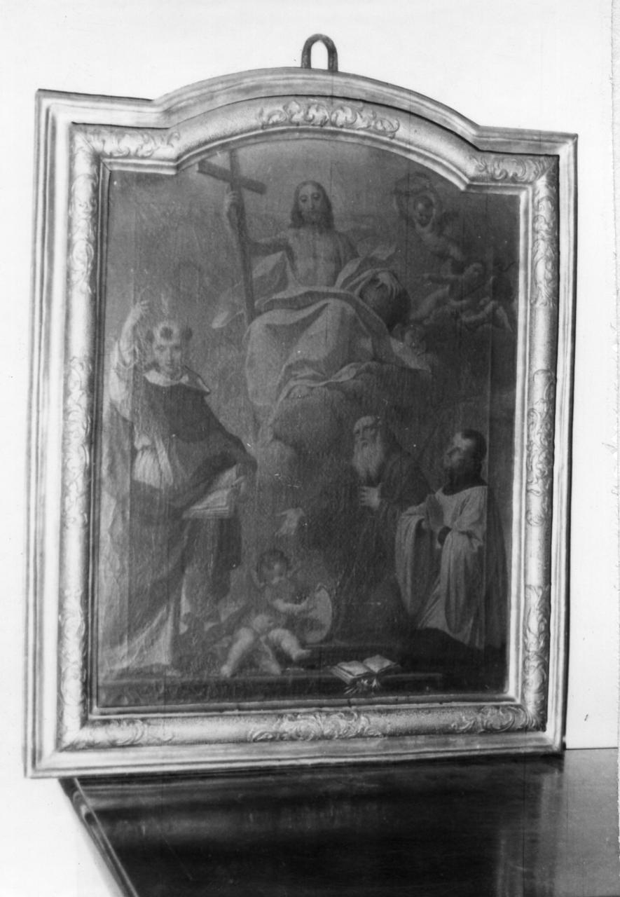 Cristo redentore con angeli e santi (dipinto) di Consetti Antonio (prima metà sec. XVIII)