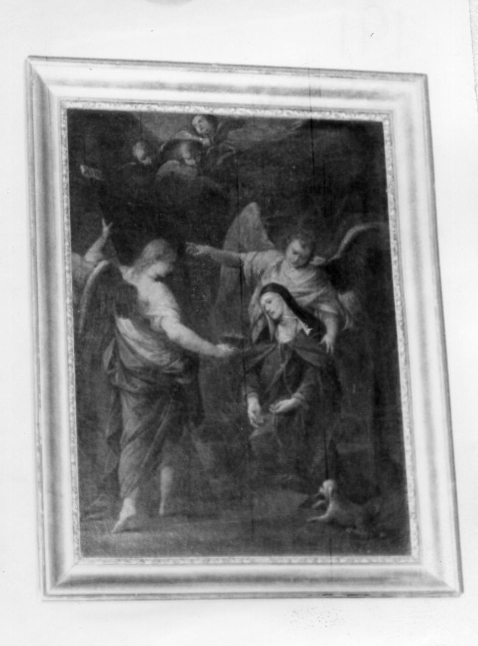 Santa Margherita da Cortona e angeli (dipinto) di Vellani Francesco (prima metà sec. XVIII)