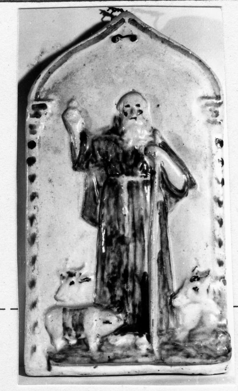 Sant'Antonio Abate (targa devozionale) - bottega modenese (inizio sec. XX)