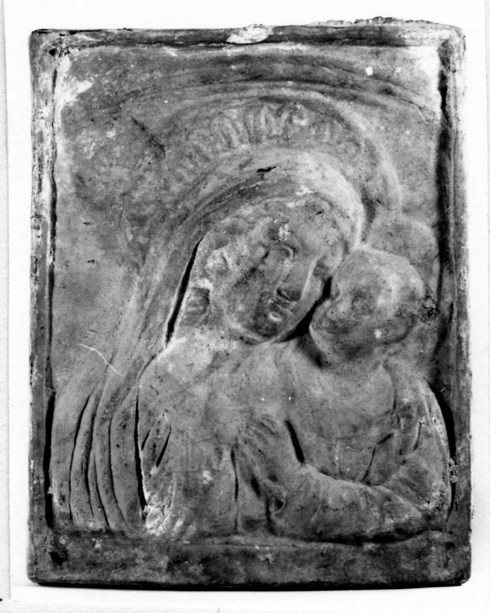 Madonna con Bambino (targa devozionale) - bottega emiliana (prima metà sec. XIX)