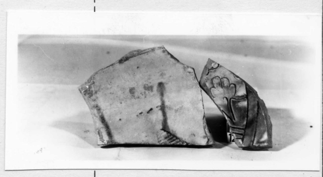 motivi decorativi a foglie d'acanto (piatto, frammento) - bottega ferrarese (?) (inizio sec. XV)